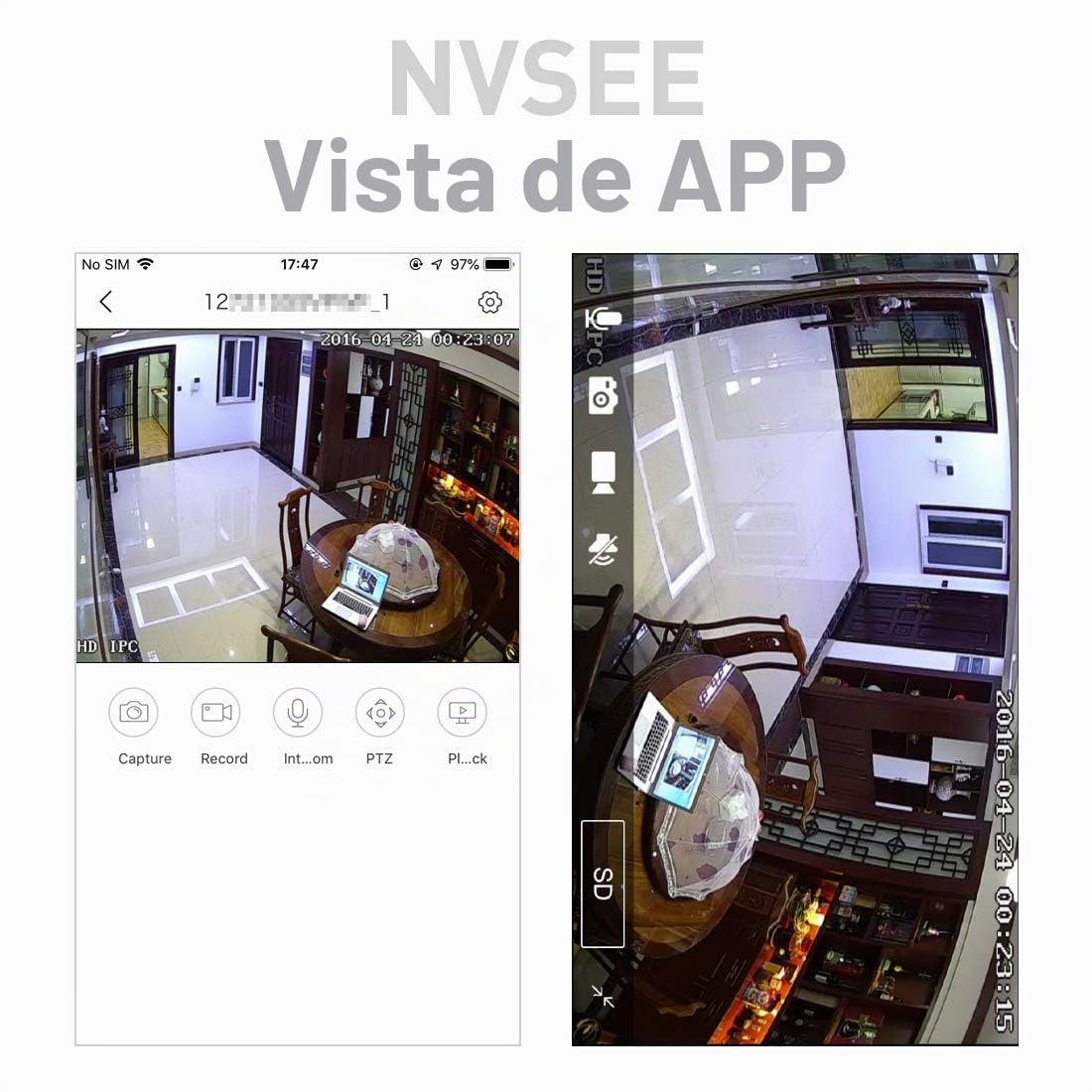 Revotech Interior IPIR Mini PoE 3MP IP Cámara de Seguridad con Audio, Lente de 3.7mm(80°FOV), 940nm Invisible Visión Nocturna LED Infrarrojo, Vista remota P2P Detección de Movimiento (IPIR-P-A-FHW)