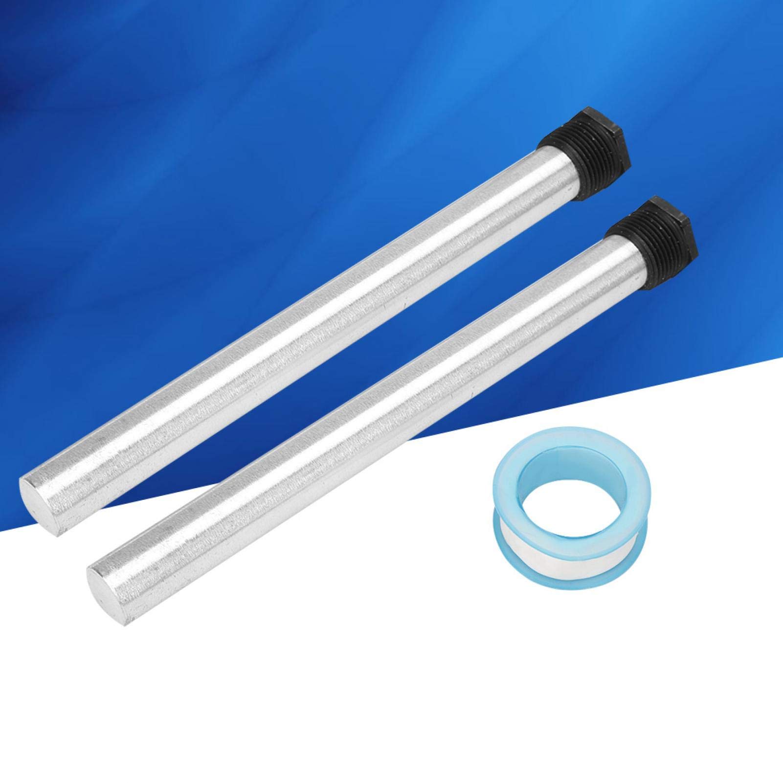 Kit de tiges d'anode en magnésium, alliage de magnésium AZ31B, 2 pièces, ensemble de tiges d'anode pour chauffe-eau, chauffe-eau en magnésium pour chaudière à eau pour évaporomètre