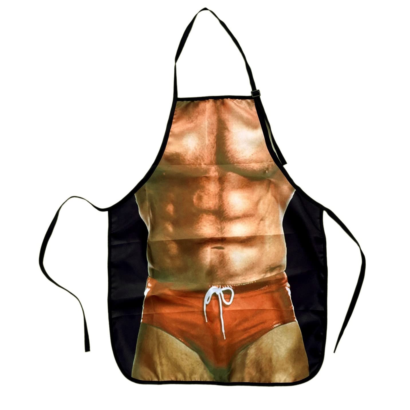 CCHAMP Delantal cocina, Hombre musculoso en calzoncillos, novedoso divertido delantal adultos hombres para cocina fiesta barbacoa, bromas divertidas regalo para decoración divertida despedida soltero