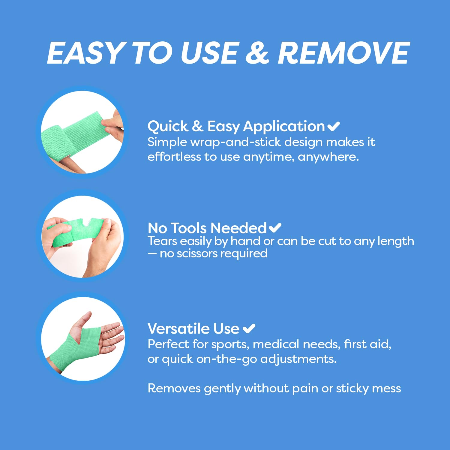 Sensi-Wrap Bandages - Self-Adhesive & Latex-Free -4 Sensi-Wrap Bandages - Self-Adhesive & Latex-Free -4