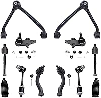 Vista 54 de Detroit Axle - Kit de suspensión completo de 12 unidades para Dodge Ram 1500 4x4 solamente - 2 brazos de control superiores y rótulas, 2 rótulas