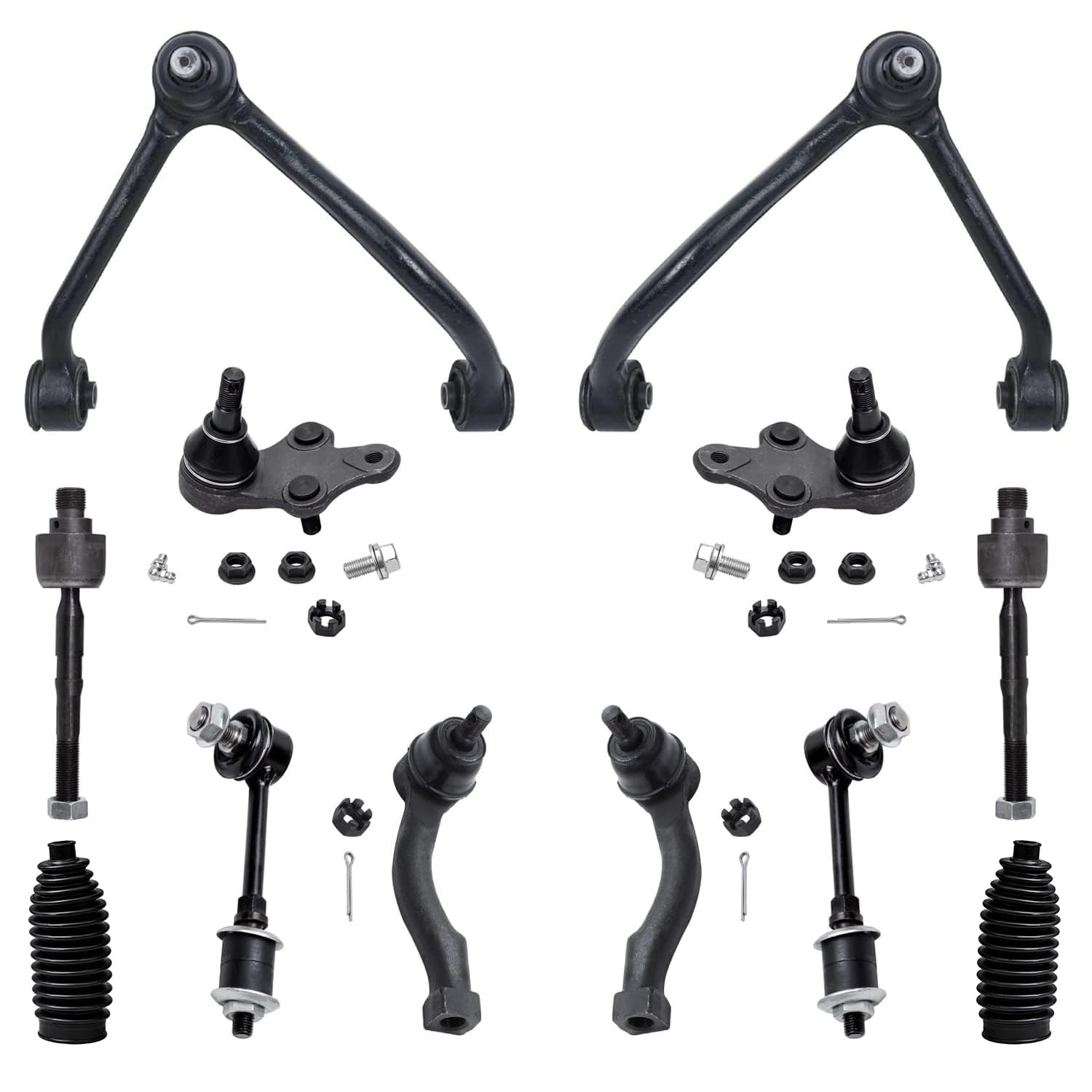 Detroit Axle - 12pc Front Upper Control Arms w/Lower Ball Joints Sway Bar
