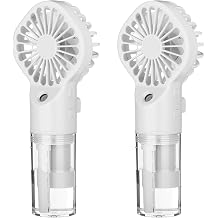 2 Pack Misting Fans Portable Rechargeable Handheld Spray Fans with 25ml Water Tank 4-speed Personal Cooling Fan, USB-c Mini Handheld Fan Gift for Women Summer Travel Outdoor Office Home