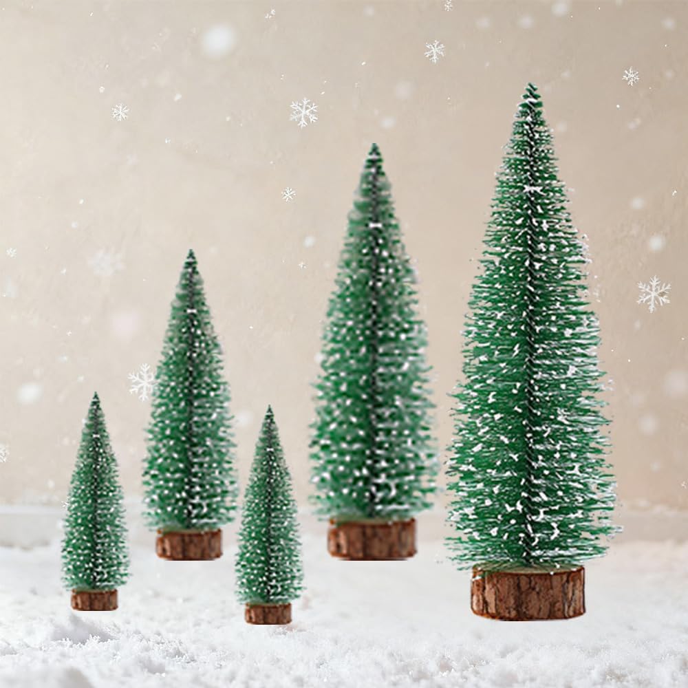 Small Christmas Tree,4 Size Bottle Brush Trees Christmas Decor with Wooden Base Artificial Table Top Christmas Tree for Christmas Decorations Indoor Christmas Party (Green) Small Christmas Tree,4 Size Bottle Brush Trees Christmas Decor with Wooden Base Artificial Table Top Christmas Tree for Christmas Decorations Indoor Christmas Party (Green)