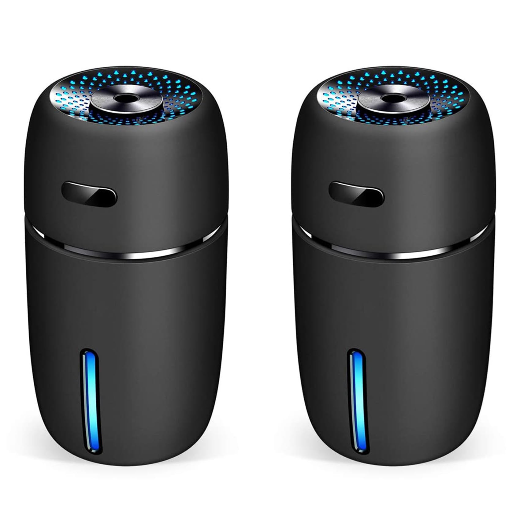 Vjsujehgy 2X USB Car Humidifier 200Ml Mini Portable Humidifier with 7 Colors LED Night Light Quiet Adjustable Mist Modes B