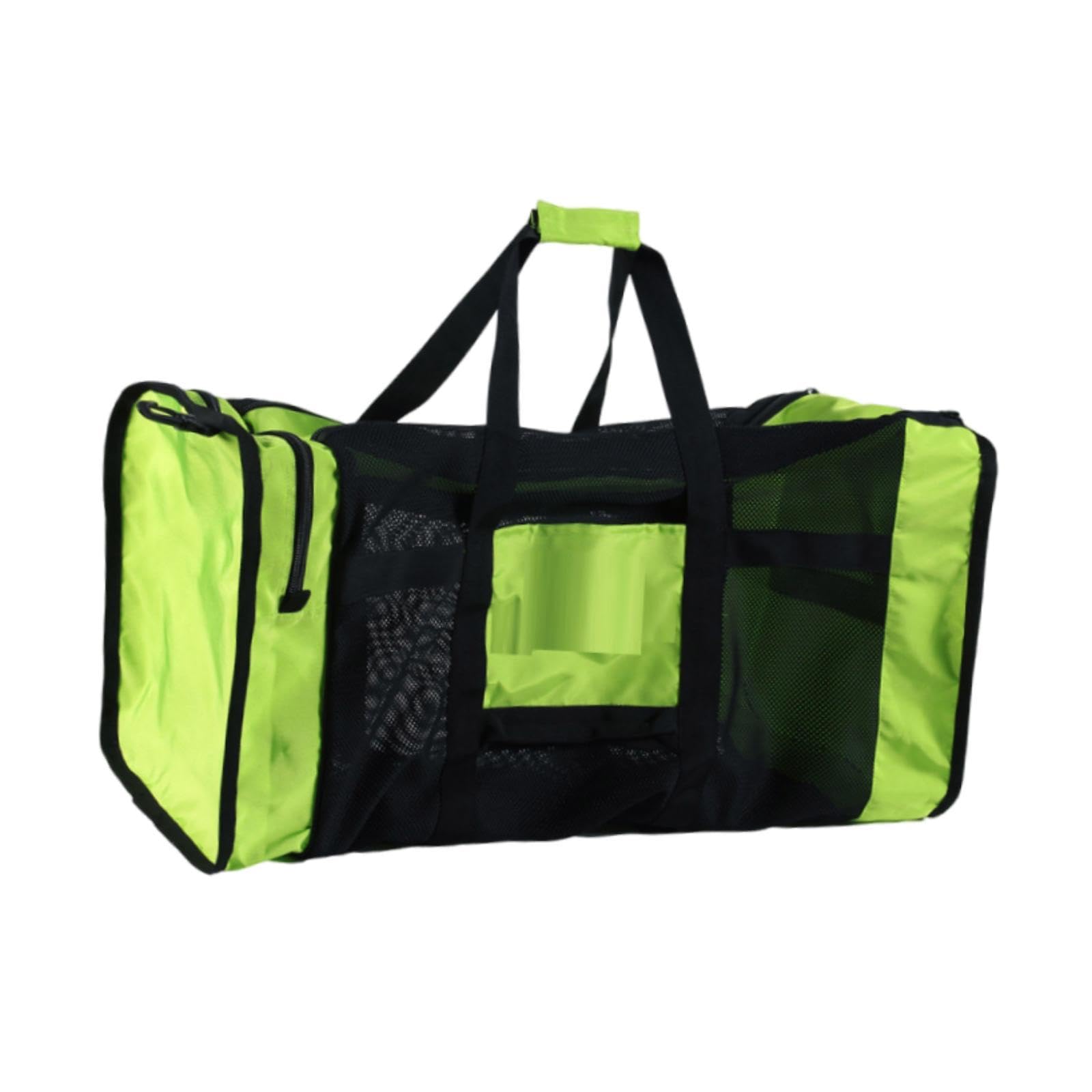 Generic Borsa da viaggio in rete, borsa per attrezzatura subacquea, con cerniera, traspirante, capacità, da spiaggia per piscina, snorkeling, sport, Verde