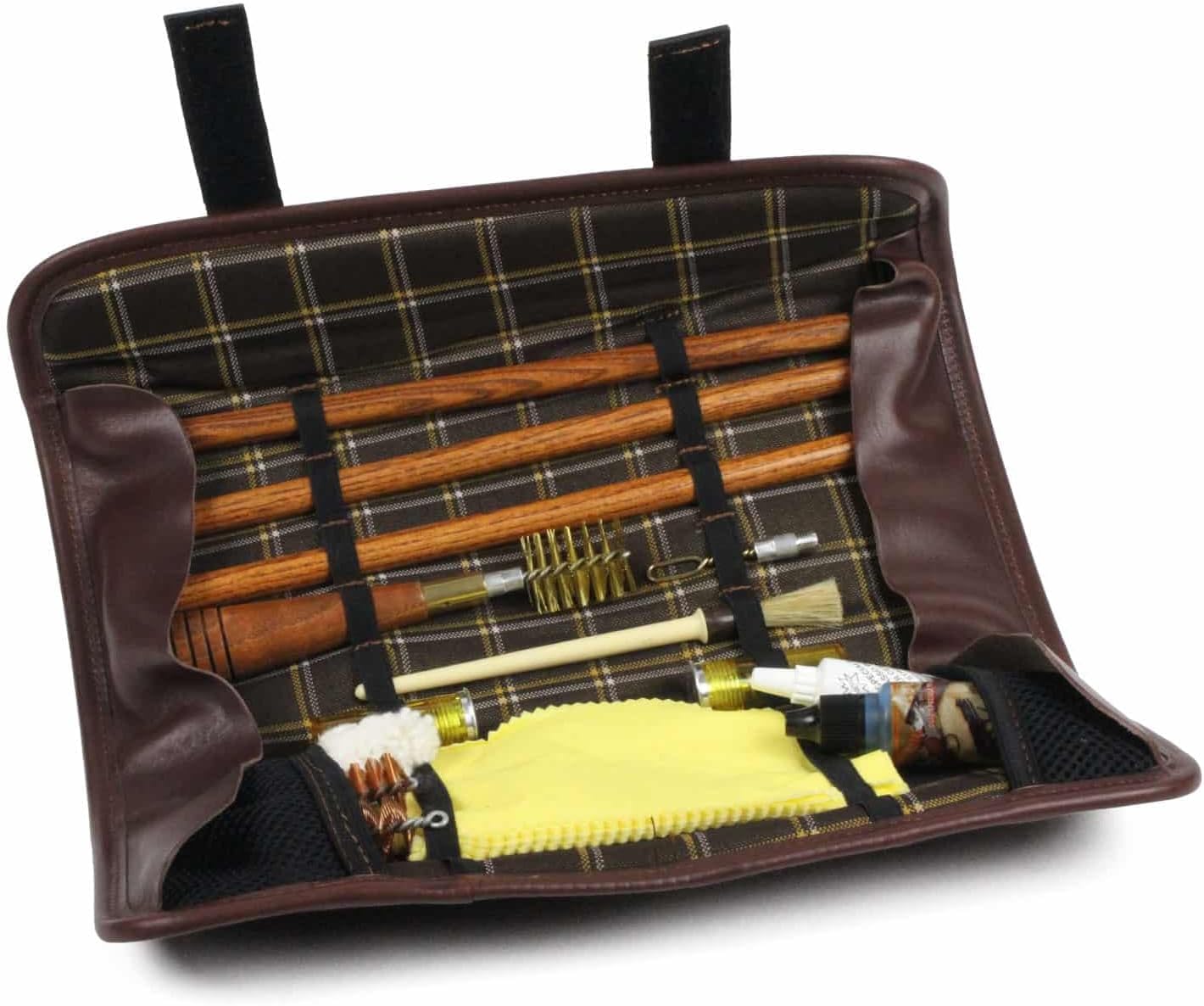 Sporting Leather Wood Rod Shotgun Cleaning Kit by INTELCASE - 34" Barrel