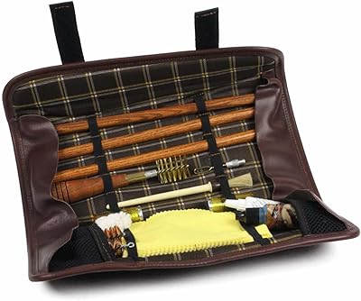 Sporting Leather Wood Rod Shotgun Cleaning Kit by INTELCASE - 34inch Barrel, Brown