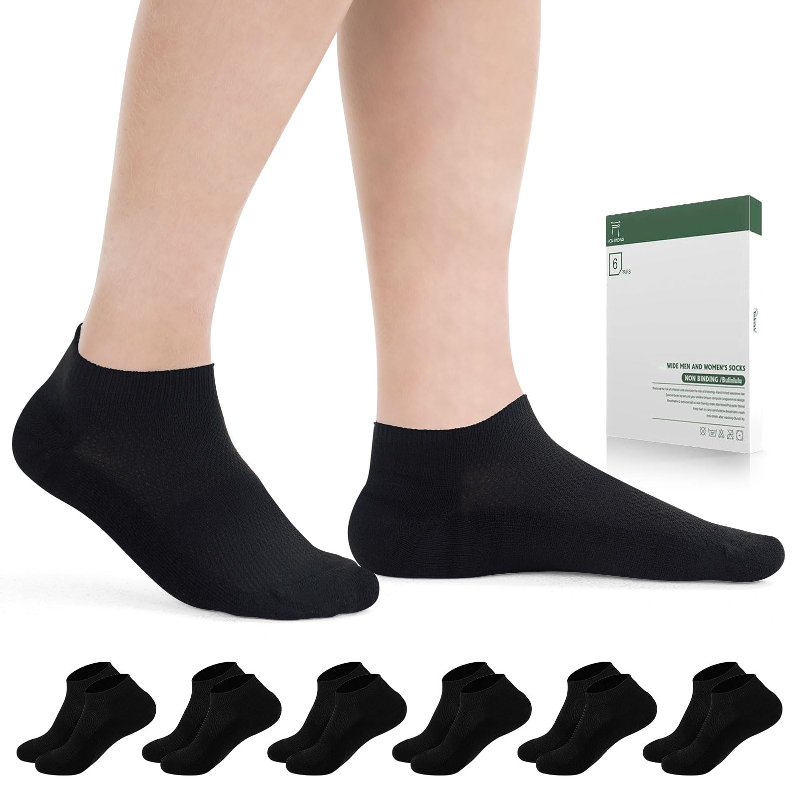 Bulinlulu Diabetic Socks 6-Pair for Men