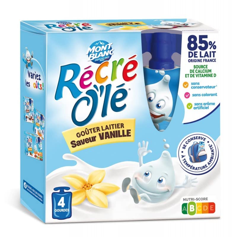 RECRE OLE - Crème dessert à la vanille 340g - Une texture onctueuse et un goût de vanille intense pour une expérience gustative unique. - Lot De 4 - Vendu Par Lot