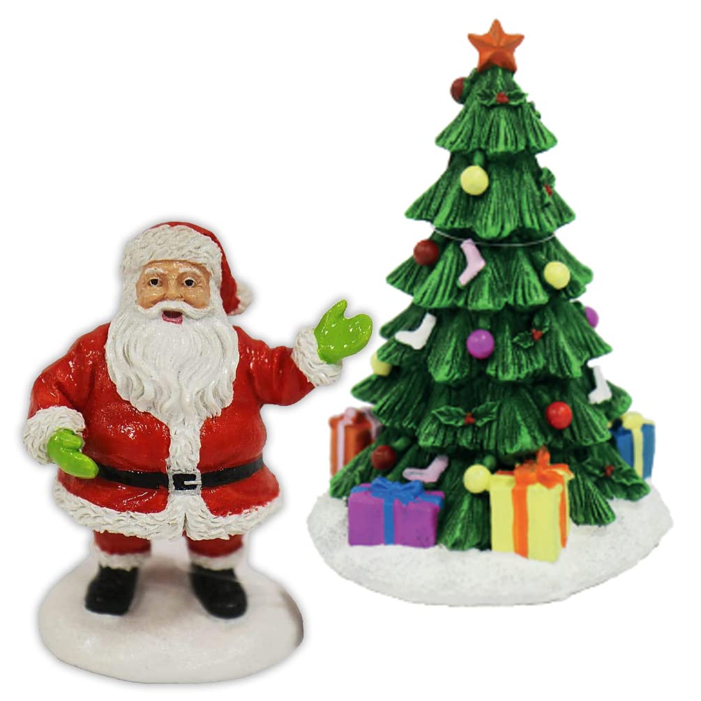 Aquacadabra Christmas Santa Father Christmas & Medium Christmas Tree Magic Aquarium Ornament - Christmas with a Touch of Magic!
