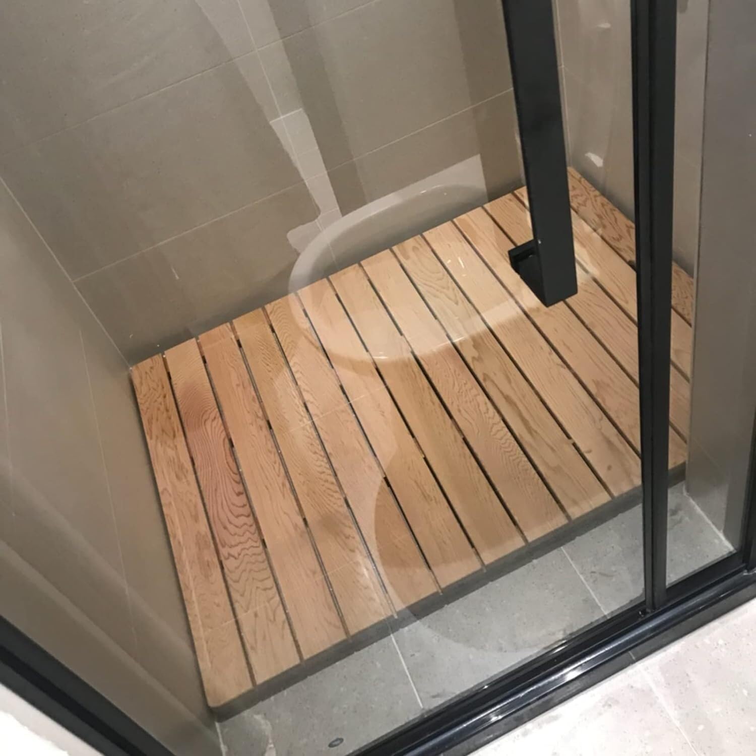 Alfombrilla de Madera for bañera, Almohadilla Antideslizante for pies Ducha, Tabla Drenaje Multiusos for baño, al Aire Libre y SPA, diseño cómodo Duradero Personalizado(30x60cm)