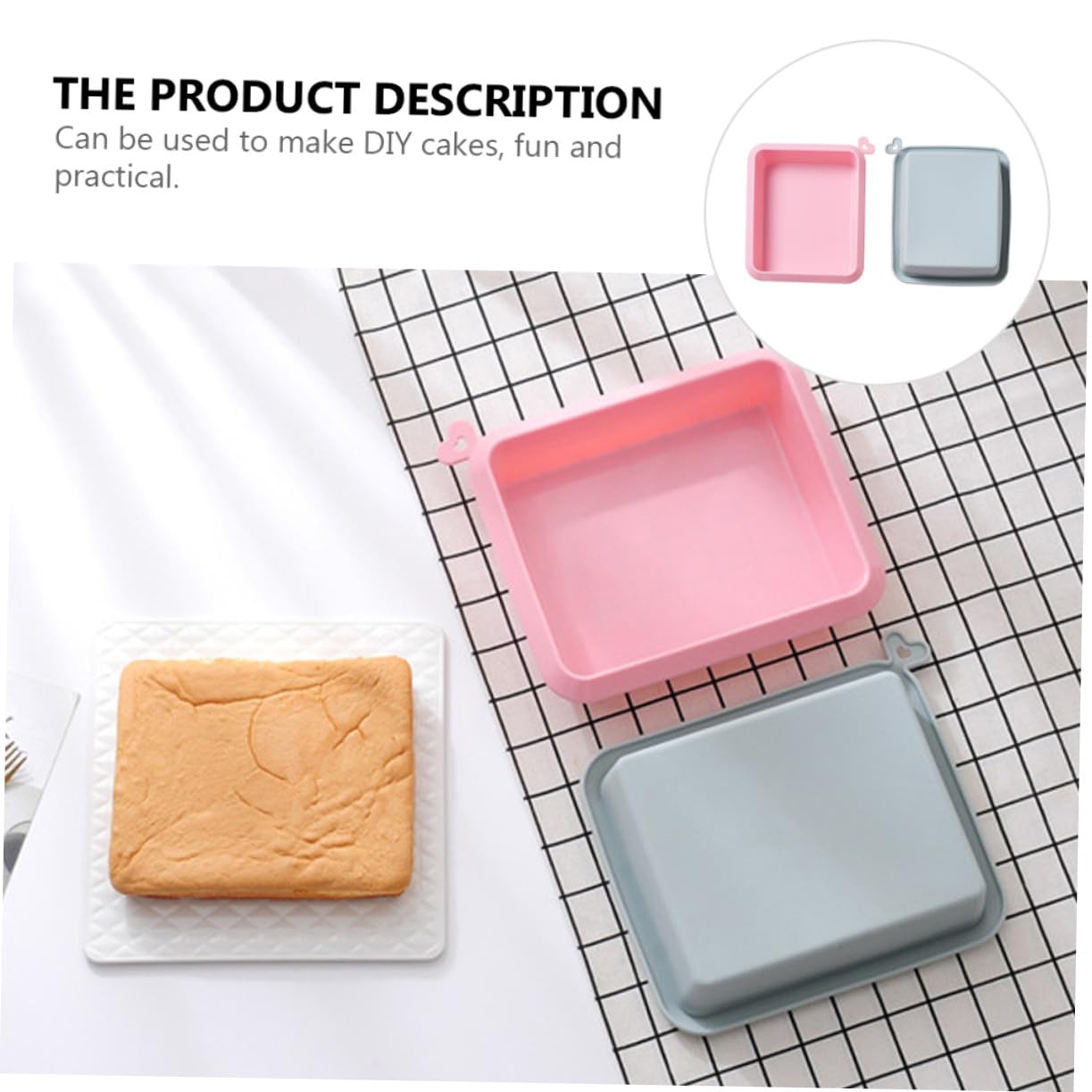 Molde Rectangular de Silicona para Hornear, 2 Piezas | Rosa y Azul, Reutilizable Desmoldeo Rápido, para Gelatina y Cubitos de Hielo