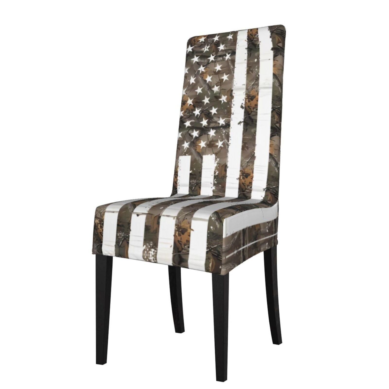 WHJDPP American Camouflage Prints Protection Cover for Dining Chair - Stretchy Seat Throw Covers, Wrinkle-Free & Easy Care for Hotel, Wedding & Home Dining Chairs