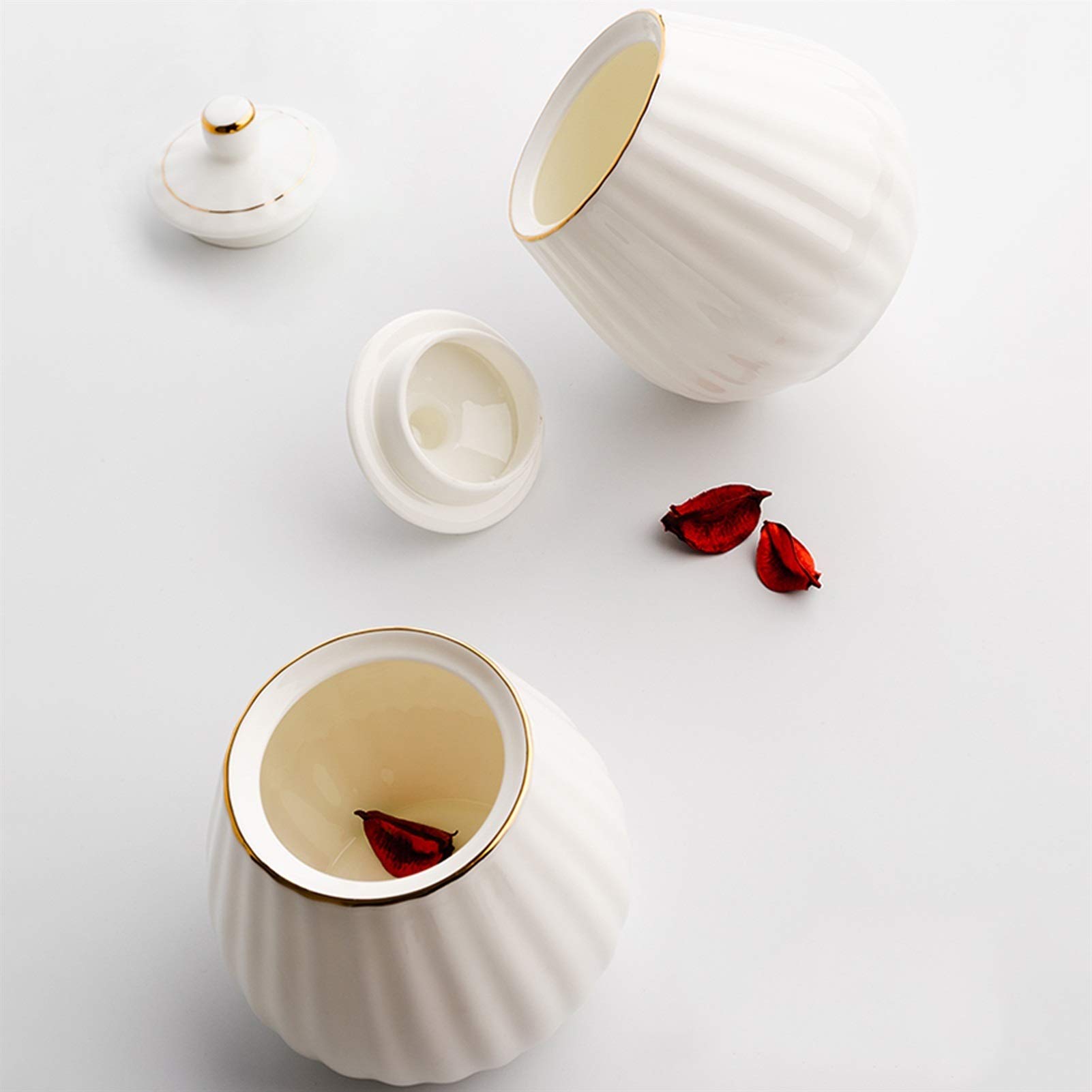 Sucrier Sucrier à café Pot à Bonbons en céramique Boîte de Rangement avec Couvercle Le sucrier créatif pour la Maison est Le Meilleur Choix pour Les Pots à Bonbons en Famille et Entre Amis