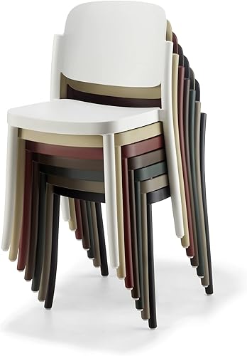 Miniatura 4 de コレクションリビング COLOS Piazza 1 Stacking Chair, Set of 2, Width 18.7 x Depth 20.1 x Height 31.1 inches (47.5 x 51 x 79 cm), Black, Made in Italy, Finished