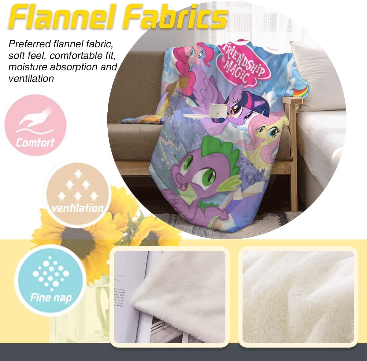 Amazon｜マイリトルポニー ブランケット blanket フランネル ふんわり