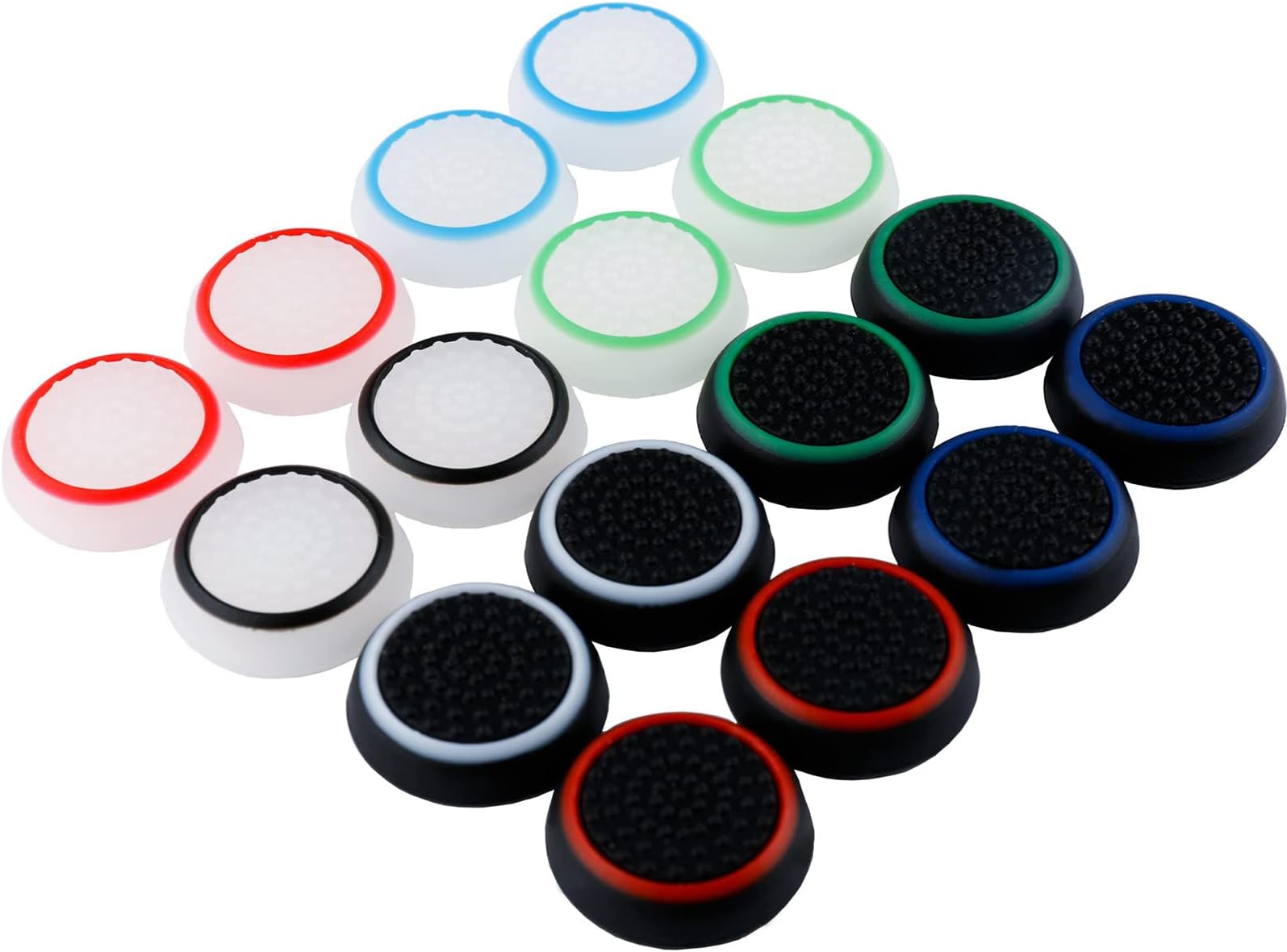 16 Pieces Silicone Noctilucent Thumb Grip Caps Controller Joystick Cap Covers for PS-Series, Xbox-Series Analog Stick Caps Replacement