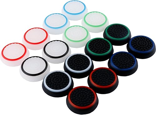 SUBANG 16 Pieces Silicone Noctilucent Thumb Grip Caps Controller Joystick Cap Covers for PS3 PS4 Xbox 360 Xbox One Analog Stick Caps Replacement