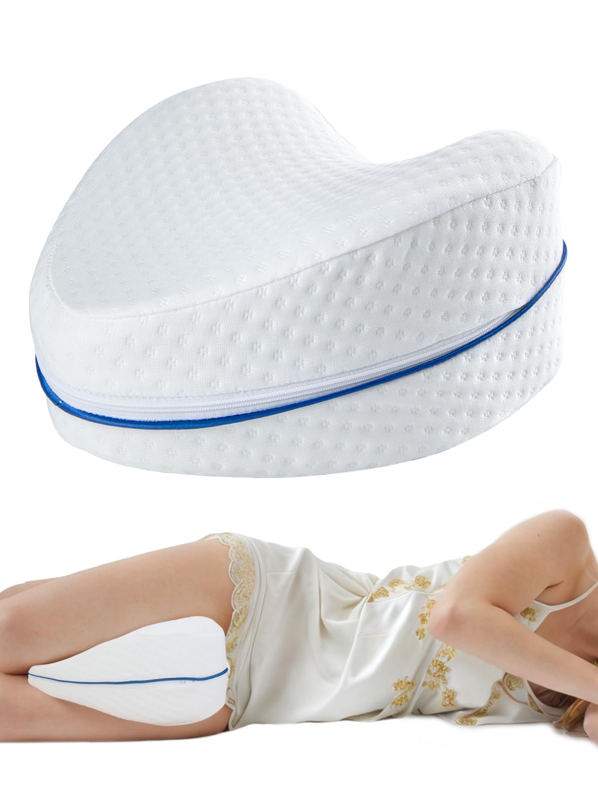 Leg Pillows Foam Support Pillow for Sleeping,Leg Pillow for Sleeping On Side, Memory Foam Pillows, Comfort Knee Pillow for Side Sleepers Pillow for Relief Leg Numbness, Back, Joint, Hip Pain