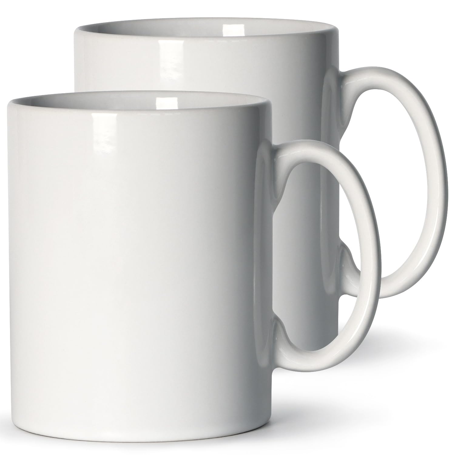 Large Coffee Mugs, 22 OZ(650ml) Extra Coffee Mug Set of 2, Smooth Ceramic Boss Cups, Big Capacity and Large Handle, for Dad Men, White