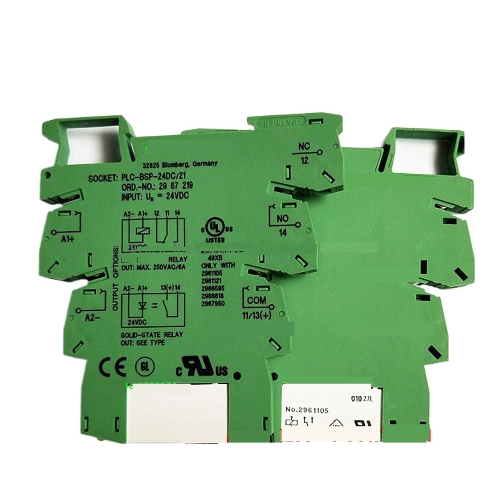 Relé de potencia 24VDC 6A con zócalo PLC-BSC de 5 pines para automatización industrial 1