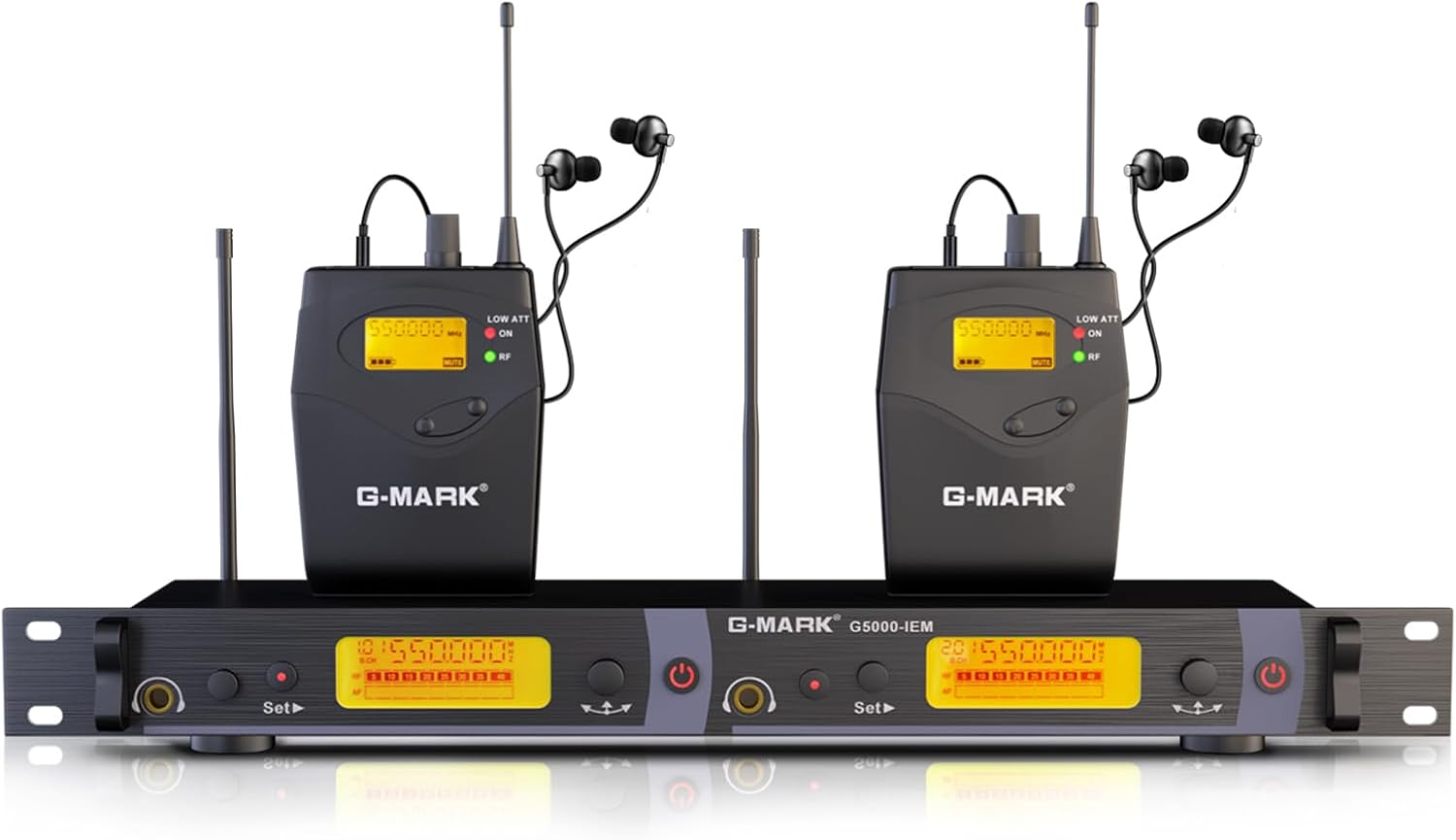 G-MARK G5000 Wireless In-Ear Monitor System with transmitter and two bodypacks