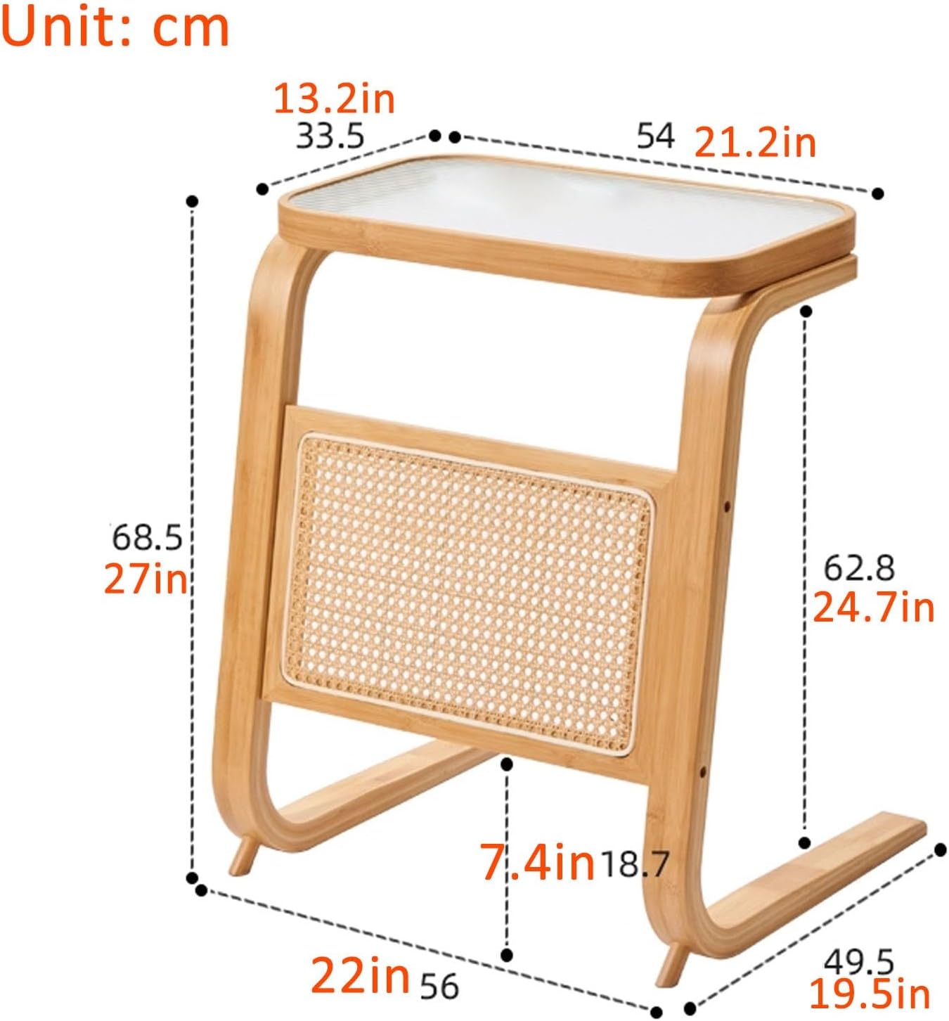 JKGHK Sweeping Robot Stand Rack, C Shaped Robot Vacuum Hidden Cabinet, Hidden Cabinet for Sweeping Robots, Wood Freestanding Side Table Rack, for Living Room, Bedroom