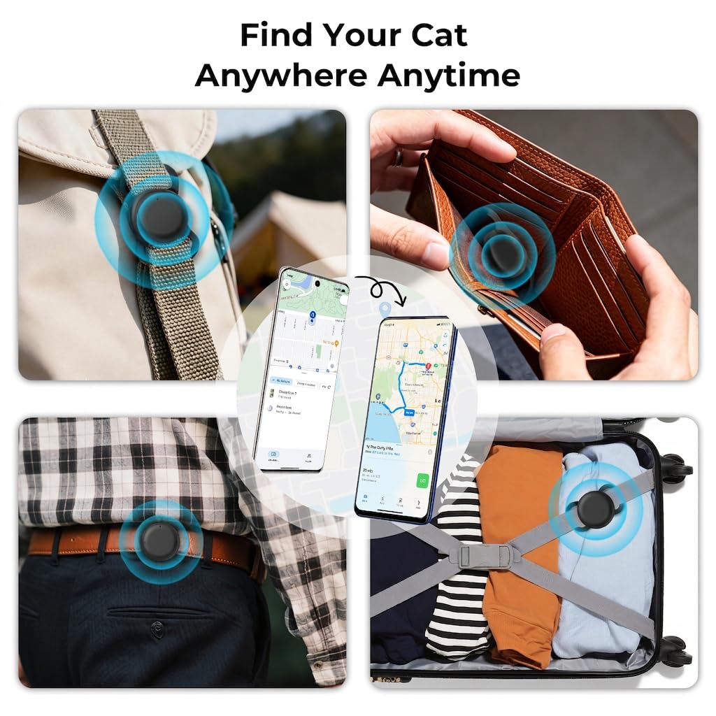 Traceur de chien – Pas de frais mensuels – Fonctionne avec Apple Find My et Google Find Hub (1 paquet)