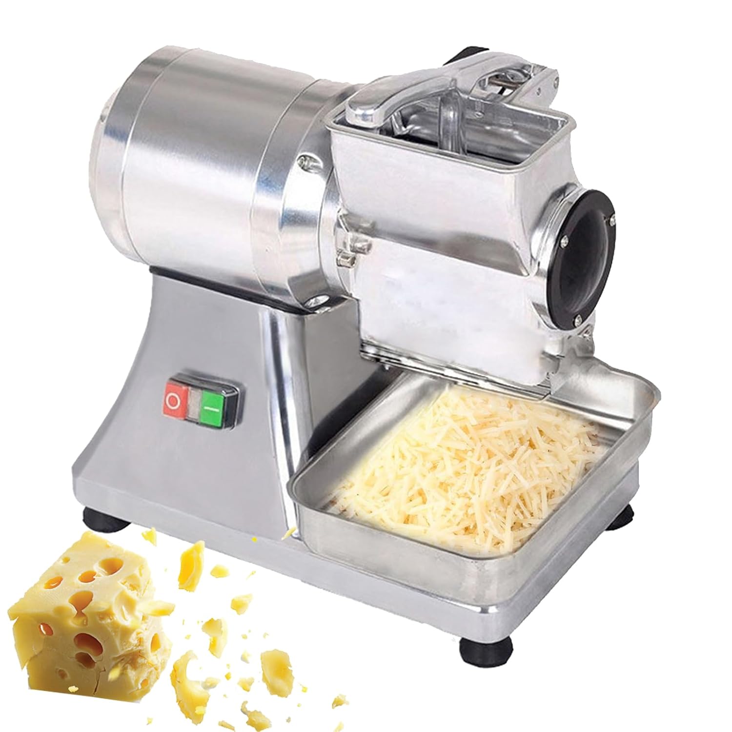 Commercial Cheese Grater 550W Rotary Electric Grater Machine w Stainless Steel Tray Commercial Electric Cheese Shredder for Cheese