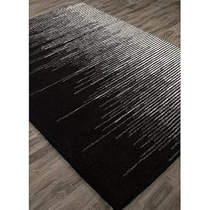 Image of Jaipur Living Tabo Hand-Tufted Abstract Black Area Rug (9' X 12')