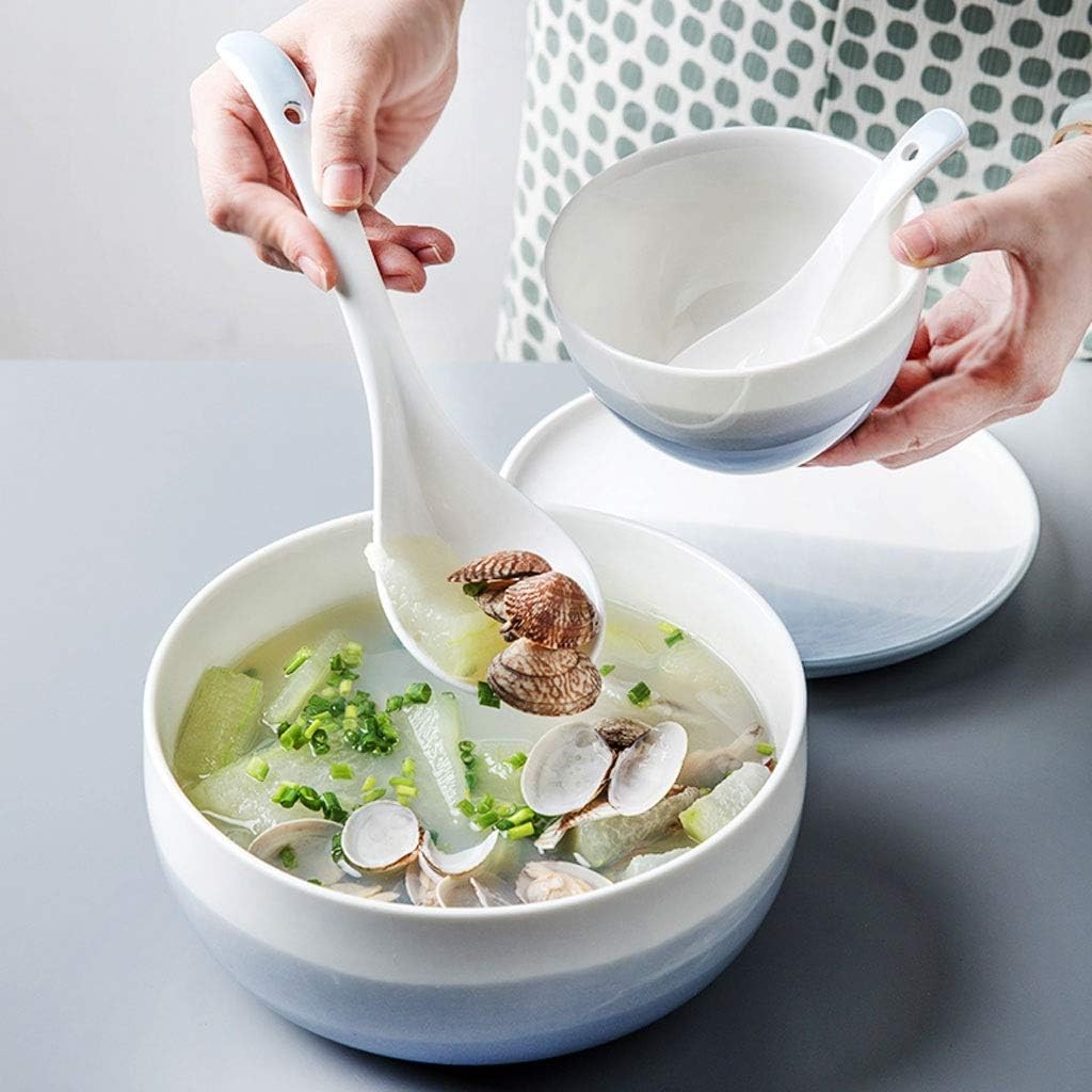 Durable Spoons Nordic Ceramic Spoons Household Soup Spoon Porridge Spoon Creative Porcelain Soup Spoon 10-piece Set Dinner Spoon