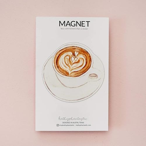 Coffee Latte Magnet for Refrigerator, Fridge Magnet, Coffee Magnet Décor, For Locker Whiteboard 5 Inch