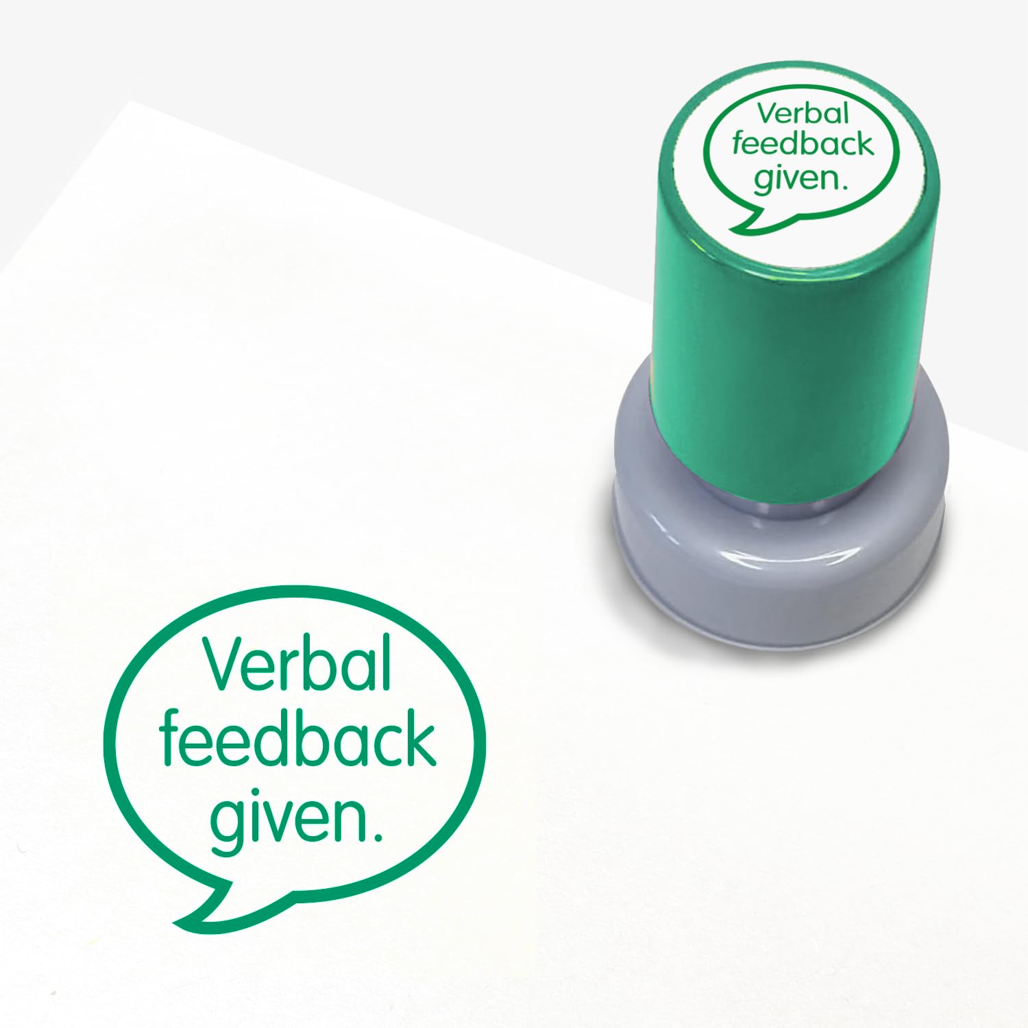 Verbal Feedback Pre Inked School Teachers Marking Stamper Stamp 20mm Primary Teaching Services (Green)