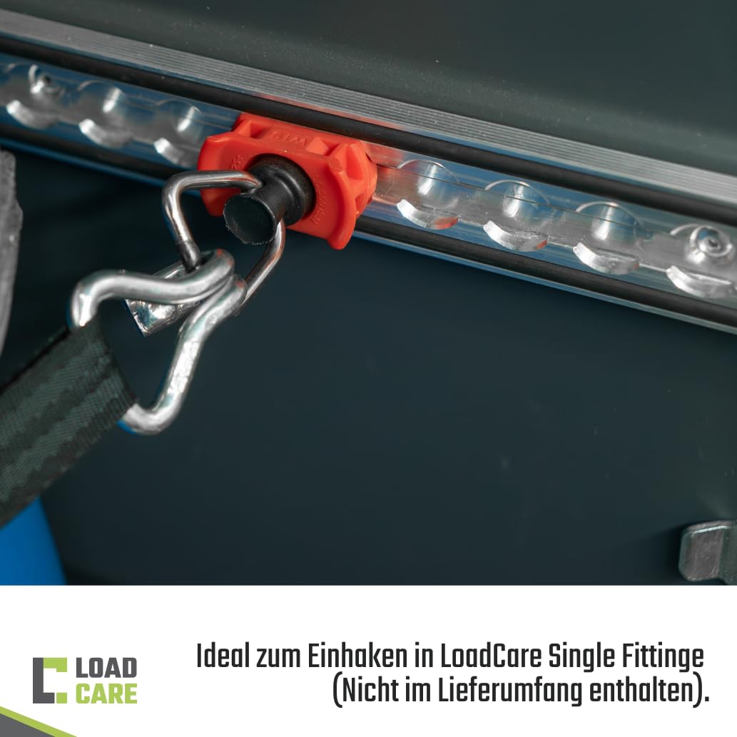 Cinghia di ancoraggio automatica a cricchetto 2,2 m 25 mm gancio a punta 002 LC 125 daN STF 27 daN DIN EN 12195-2 cinghia di avvolgimento nero