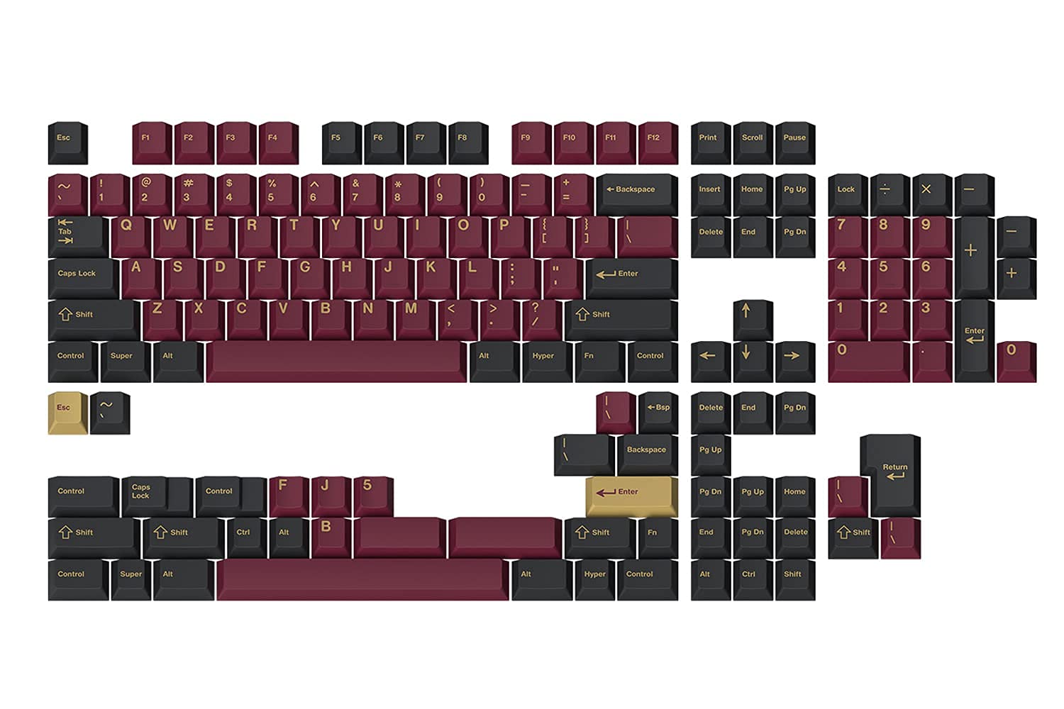 DROP GMK Redsuns Red Samurai Custom Mechanical Keyboard Keycap Set - 153-keys, Doubleshot, Cherry Pr