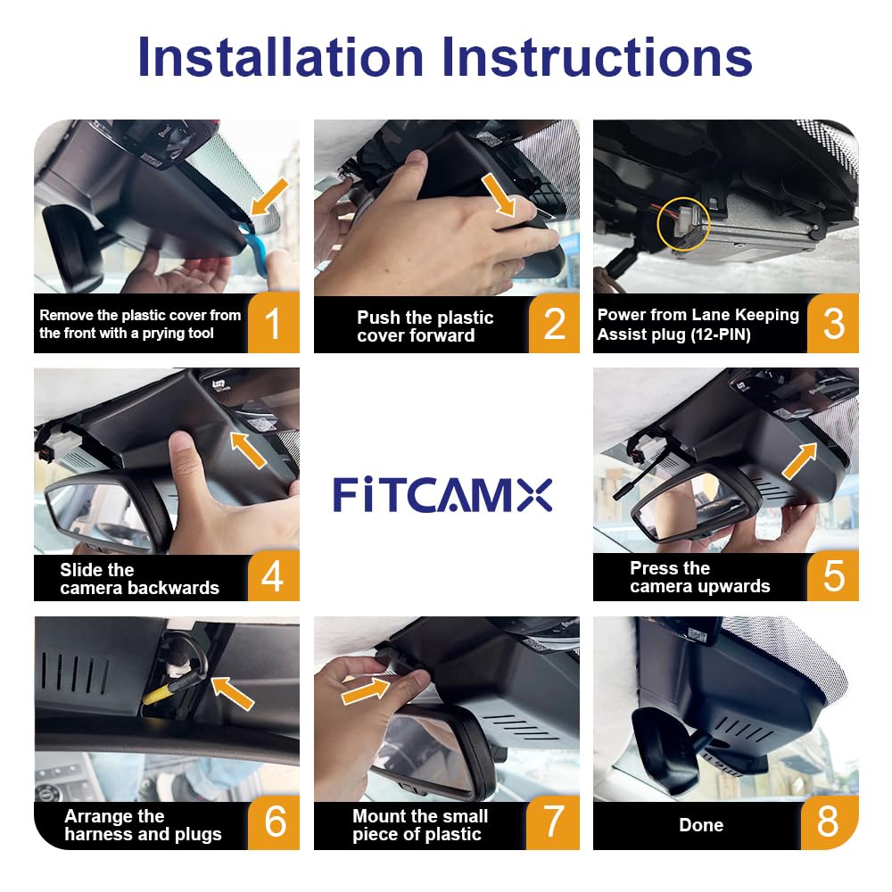 Fitcamx Dashcam 4K Convient pour Hyundai Staria 2021 2022 2023 2024 2025 (HD2-CG500), OEM Caméra de Voiture, 2160P UHD Video WiFi, G-Capteur, Enregistrement en Boucle, WDR, Plug & Play, Carte 64Go