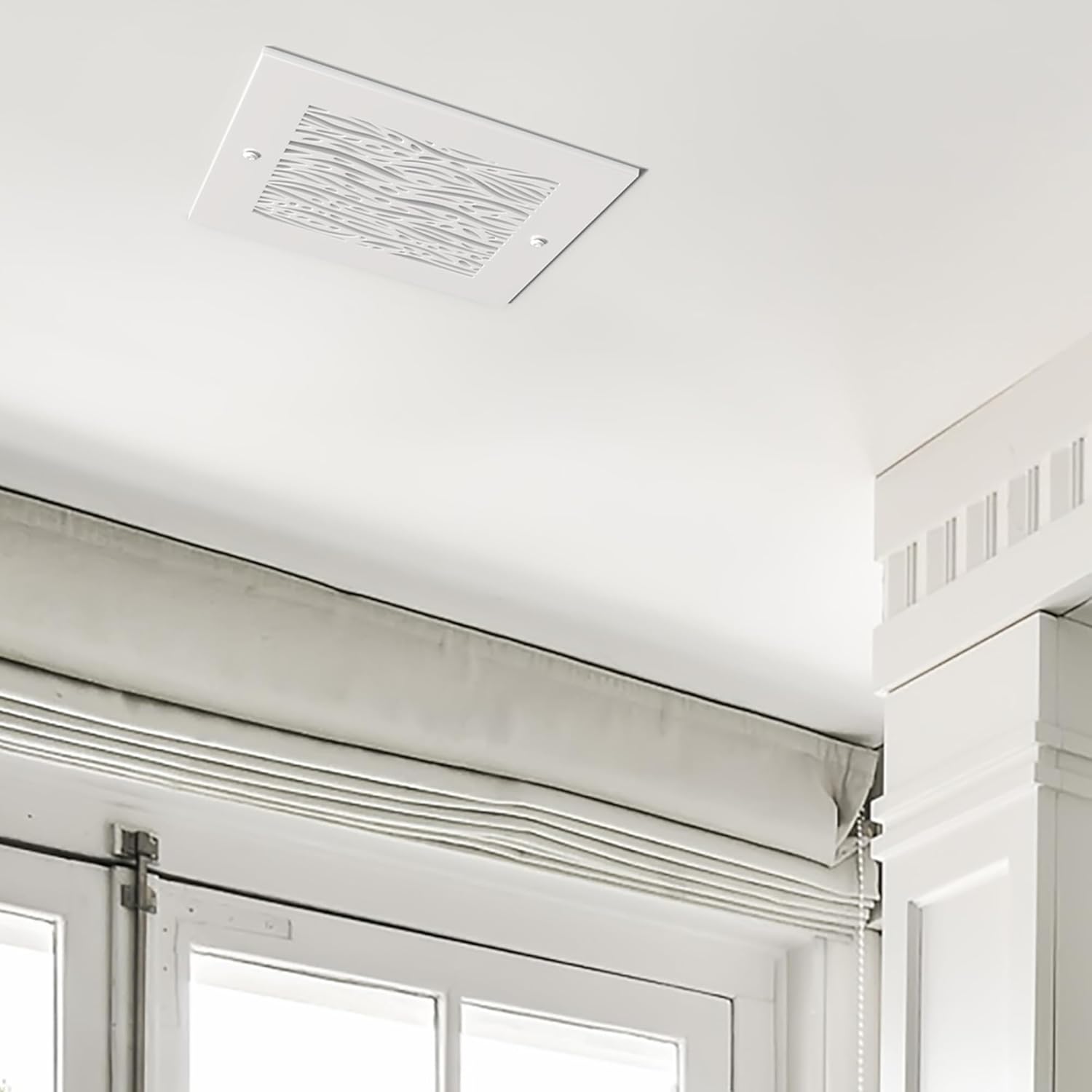SABA Home Decor White Air Vent Cover - Acrylic Plexiglass 10 x 10 Duct Opening (12 x 12 Overall) Return Grille Decorative Covers for Walls & Ceilings NOT for Floor USE, Waves