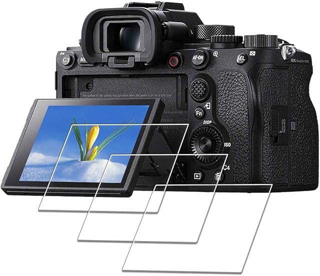 Screen Protector for Sony A7C A1 Alpha 1 / 7C [3 Pack] iDaPro Tempered Glass Easy Installation