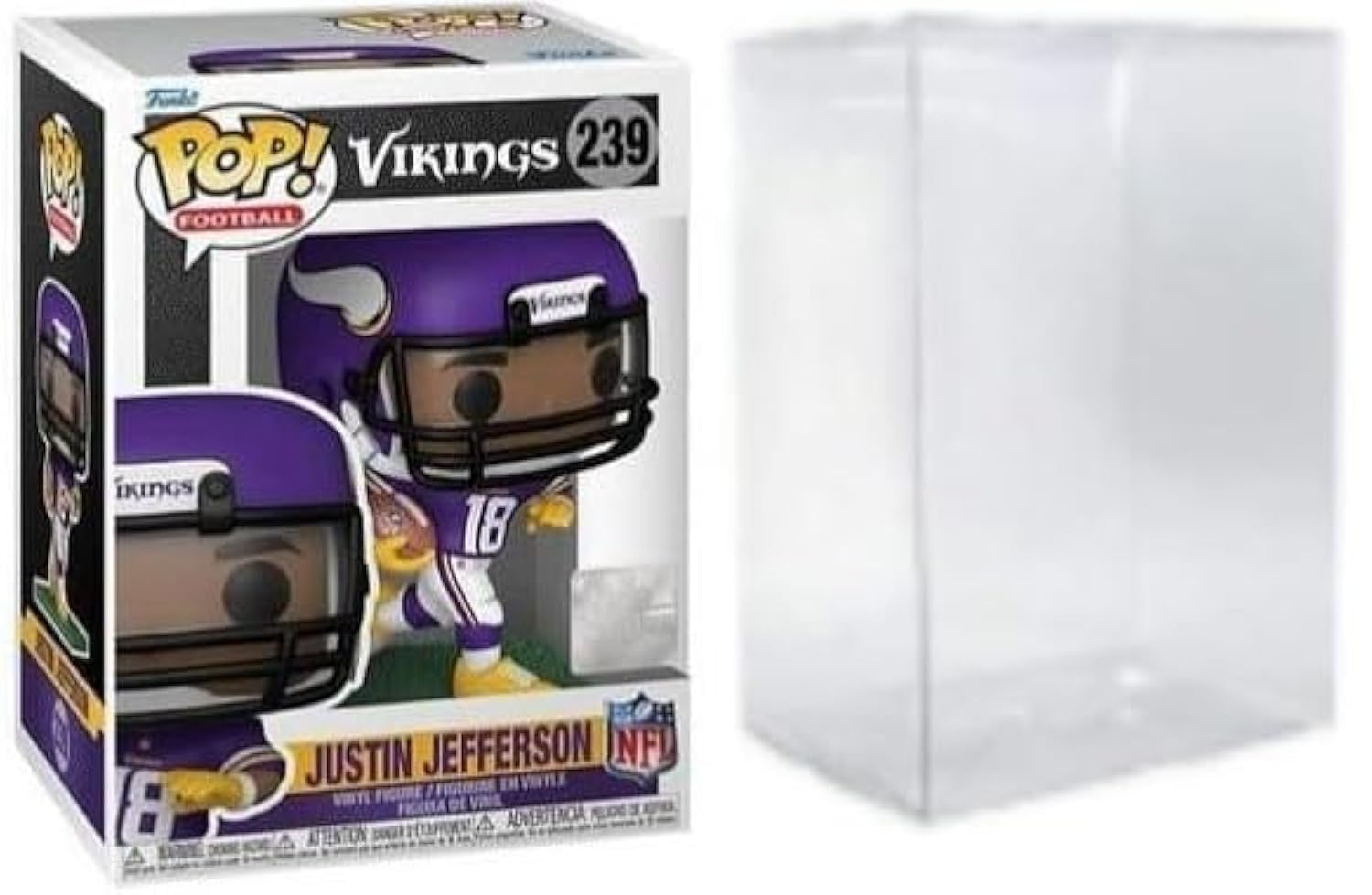 Justin Jefferson (Minnesota Vikings) NFL Funko Pop! Series 11 Vinyl Figure with Eco Tek Protector Case