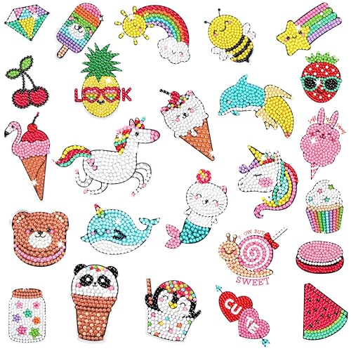 Cymbana 5D Painting Diamond Stickers Kits 25 Pcs Diamonds Dots Arts and Crafts for Kids Ages...