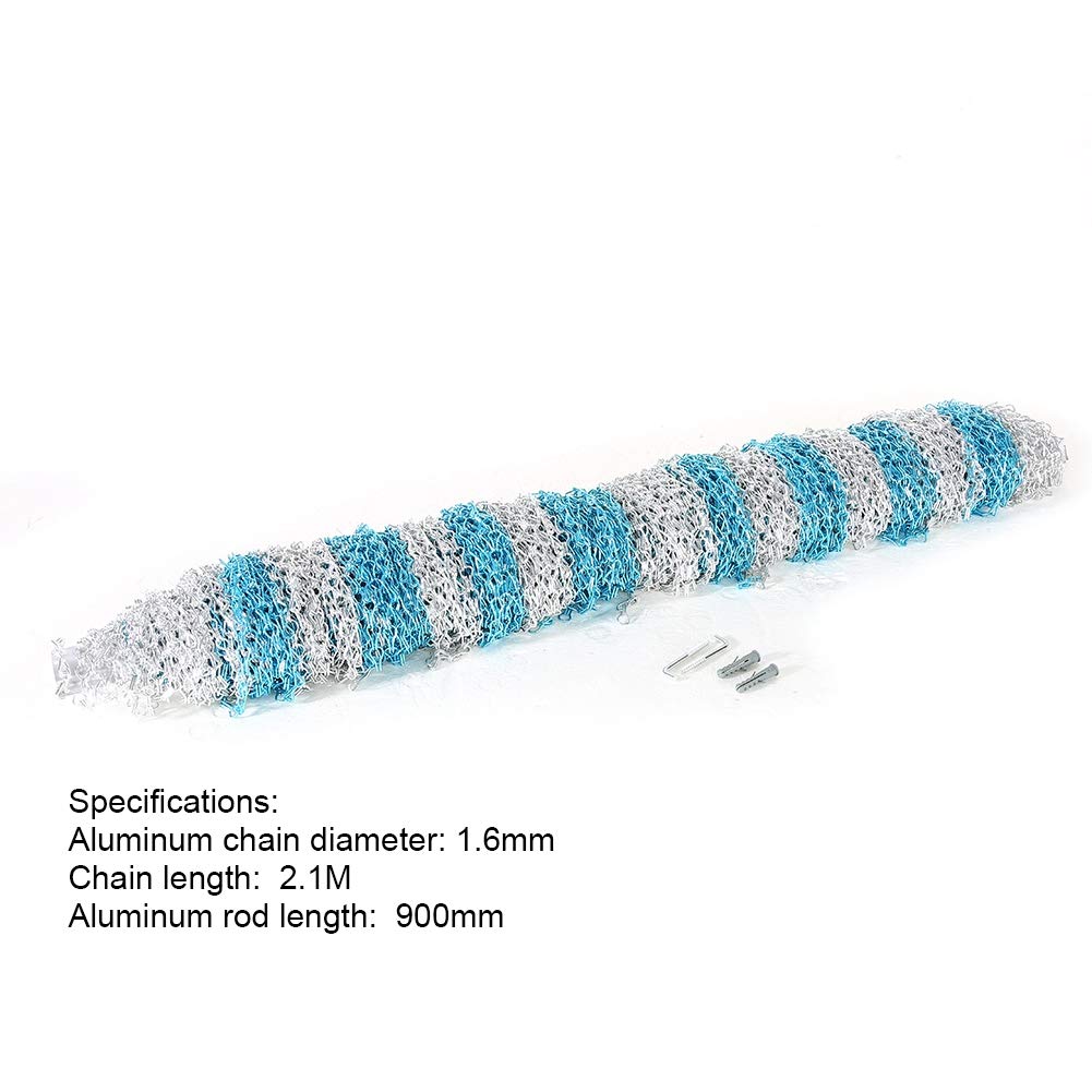 Chian Vorhang, Aluminium Metall Kettenvorhang Link Fliegenvorhang Insektentür Kettenvorhang Jalousien Schädlingsbekämpfung Vorhang für Küchen Geschäfte und Wintergärten, 90 x 214 cm Blau und Splitter
