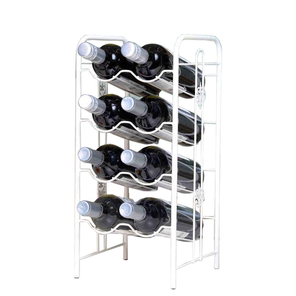 Range-bouteilles compact blanc 22x23x48cm pour stockage vin de cuisine