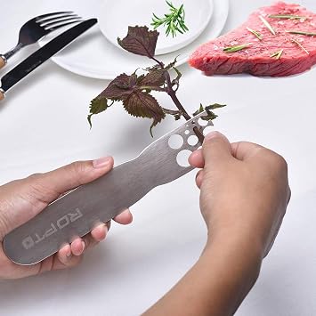 Stainless Steel Leaf Herb Stripper, LooseLeaf Kale, Chard, Collard Greens Kale Razor and Kitchen Herb Stripper