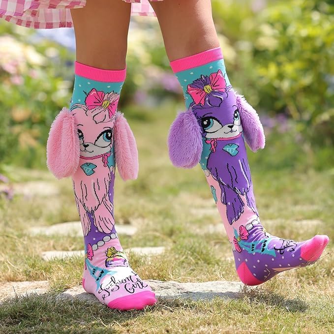TONICTOYS Cute Lace Socks for Girls | Handmade Fashion High Socks | Soft Cotton Fun Socks for Kids Ages 6–12 (Purple) 1