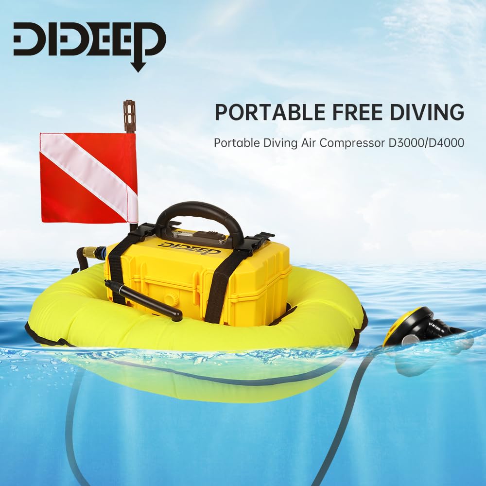 DIDEEP Ventilatore subacqueo, 5,5 ore di respirazione subacquea, serbatoio portatile ricaricabile per immersioni subacquee, compressore d'aria impermeabile, per immersioni ricreative e pesca