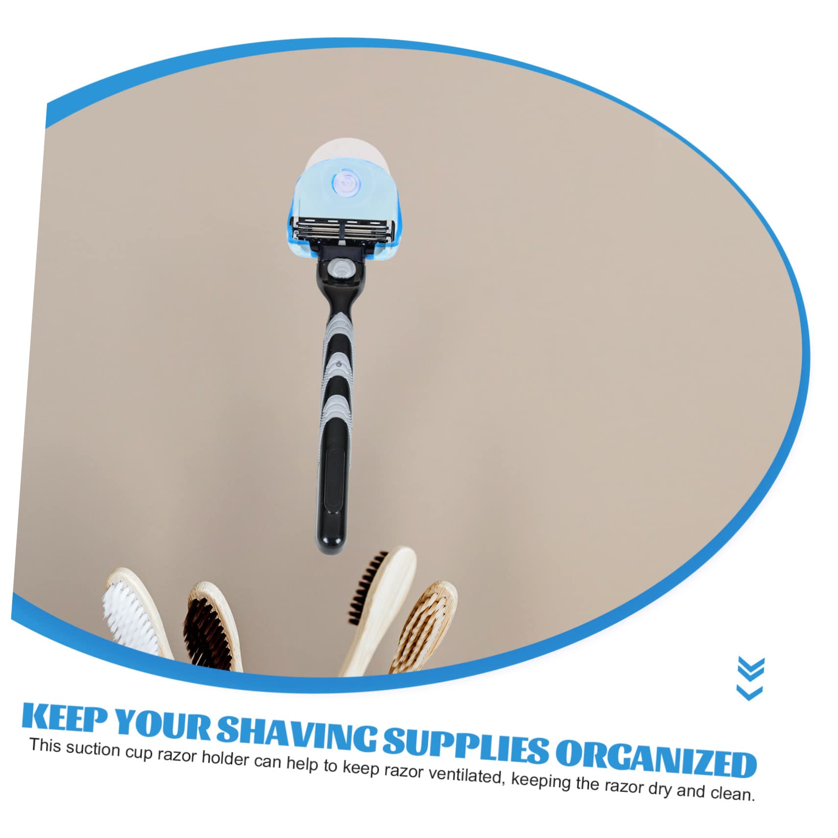 Beavorty Razor Organizer Rack Suction Cups 2 Pack Shaver Holder Shower Shaver Hook Razor Storage Holder for Barbershop