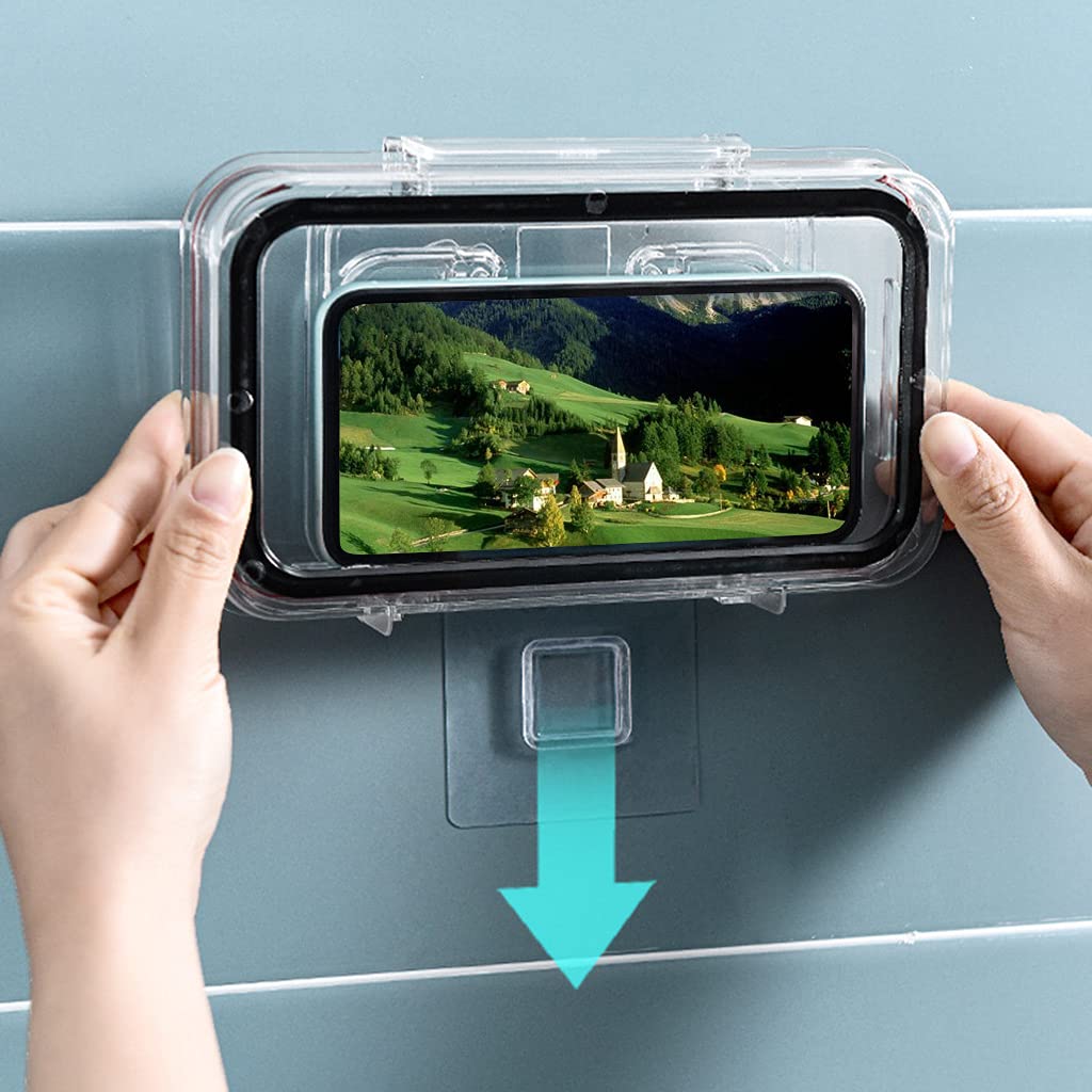 Impermeabile e anti-appannamento sensibile per touch screen aggiornato doccia supporto per telefono impermeabile supporto per telefono supporto da parete con luce