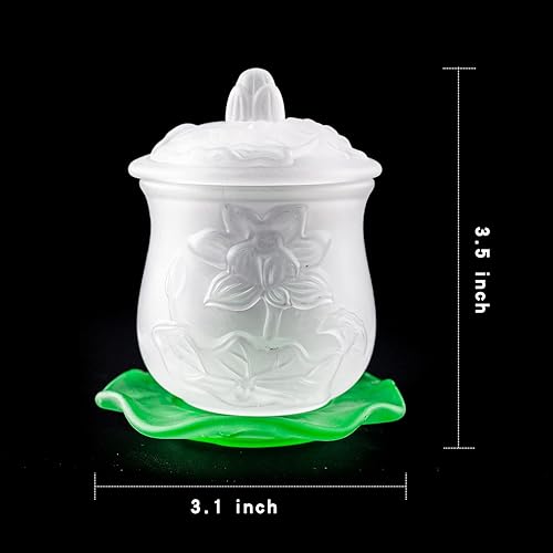 Miniatura 5 de QINLANG 1 taza de cristal blanco para altar, taza de agua de Buda, taza de oferta para altar, suministros budistas