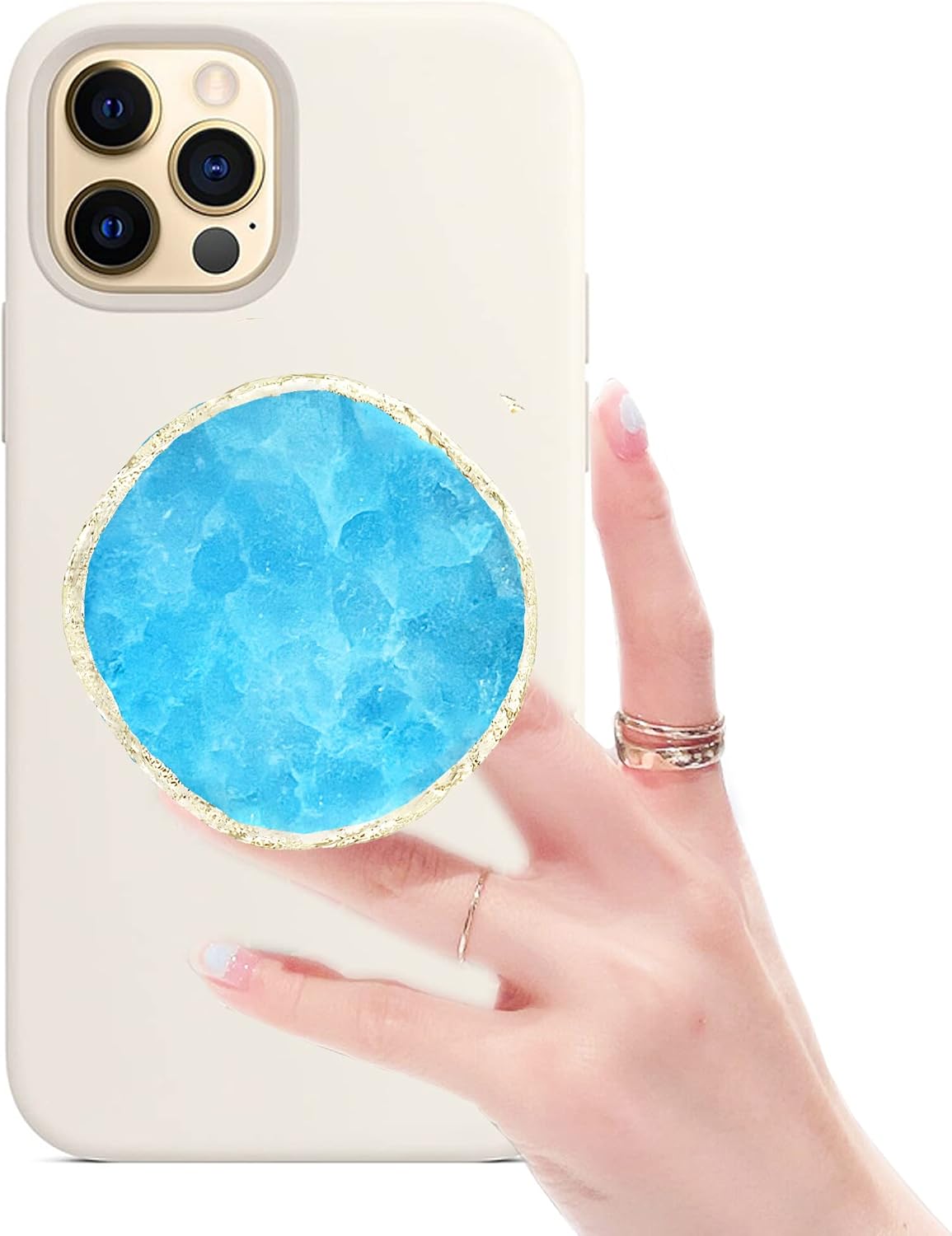 Loveso Crystal Phone Grip Holder for Phone - Crystal Phone Grip Holder for Smart Phones and Tablets - Ideal Gift for Womens, Girls (Blue)